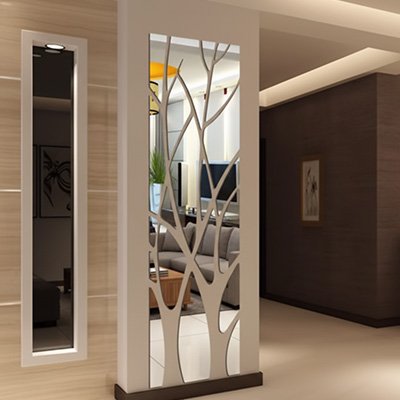 Miroir autocollant arbuste vision salon