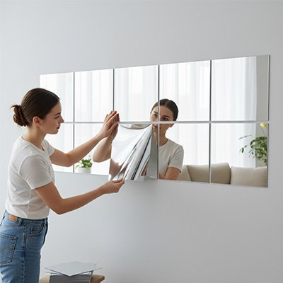 Miroir autocollant carré