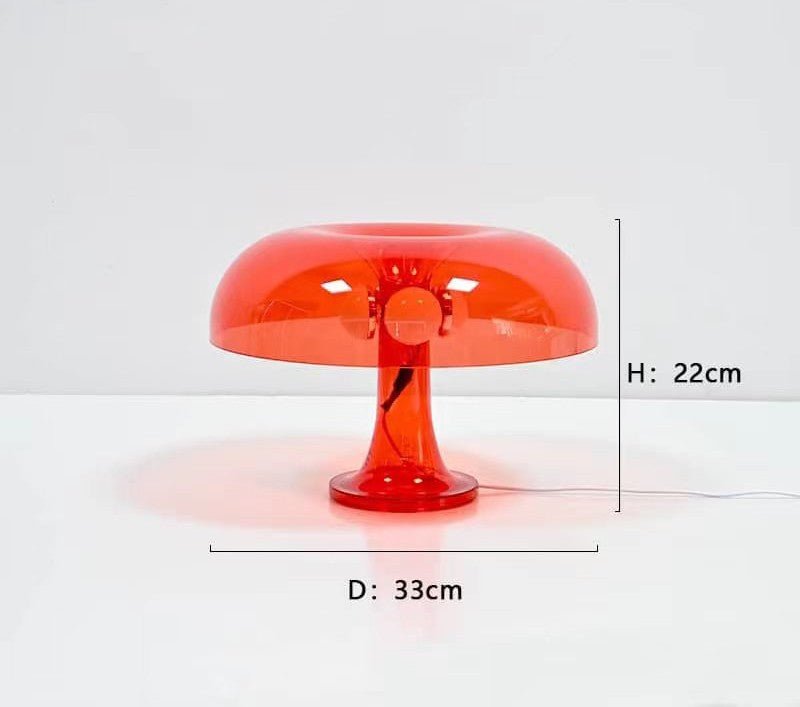 Lampe champignon rouge clair