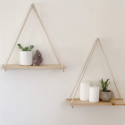 deux Etagere bois avec bougie