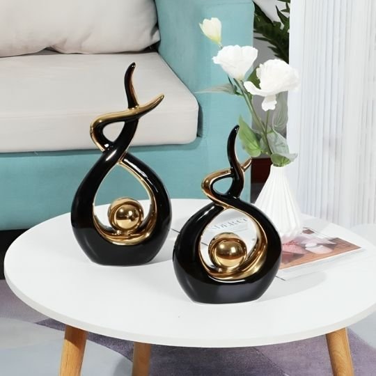 deux sculptures comme note musique