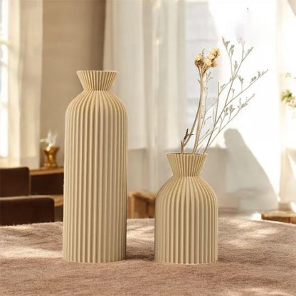 deux vase petit grand beige