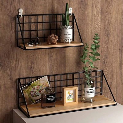 Etagere murale bois mur bois