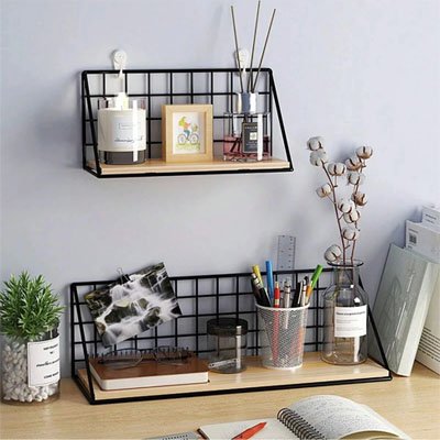 Etagere murale bois noir