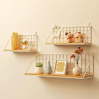 Etagere murale bois trois grandeurs