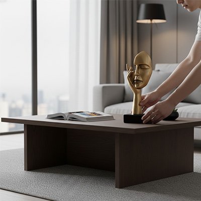 femme pose Sculpture contemporaine sur table