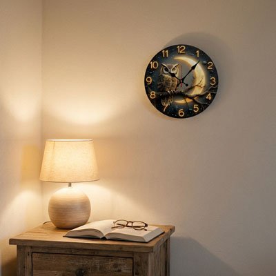 Horloge murale avec lampe