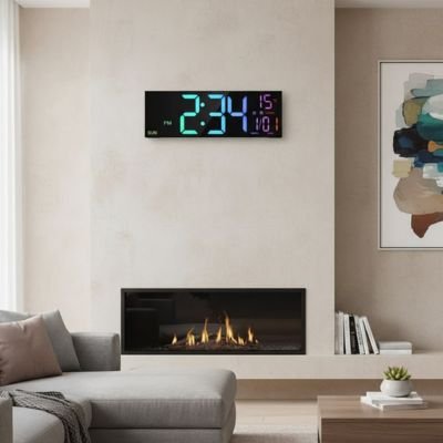 Horloge murale numérique cheminée