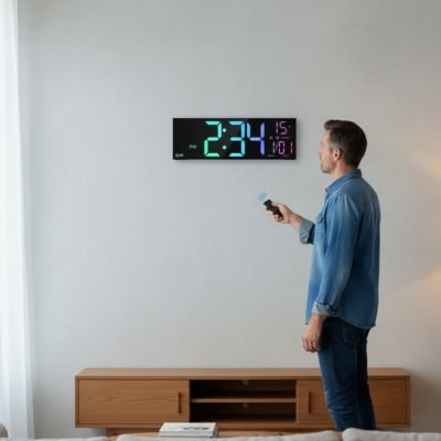 Horloge murale numérique homme
