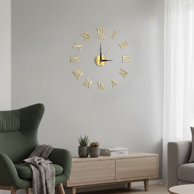 Horloge murale numérique mur au salon