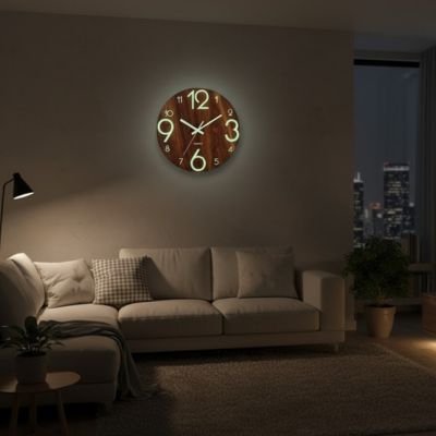 Horloge murale salon dessus divan