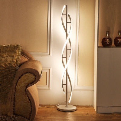 lampe sur pied divan beige eclairage colore