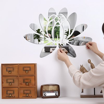 Miroir autocollant petale fleur