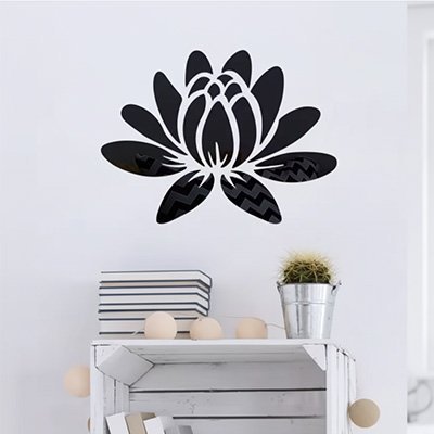 Miroir autocollant petale noir