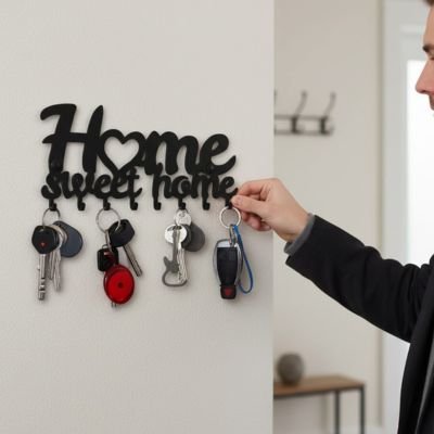 Porte clé mural bras visible