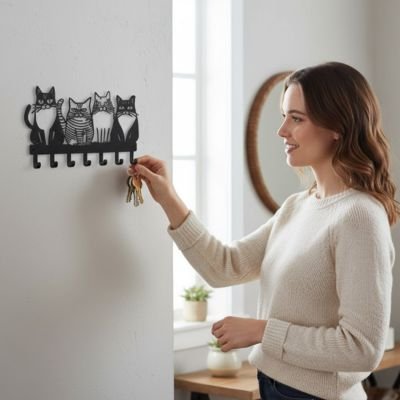 Porte clé mural femme accroche trousseau