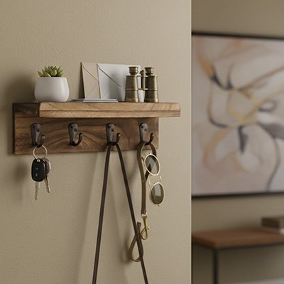 Porte clé mural lettre plante