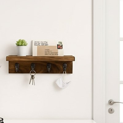 Porte clé mural plante lettre masque accroché