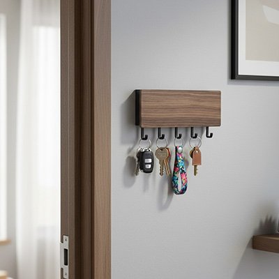 Porte clé mural près porte ouverte