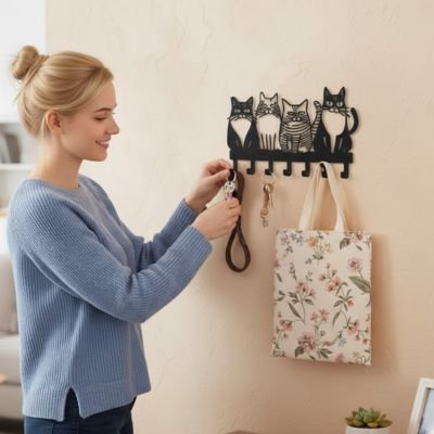 Porte clé mural sac accroché