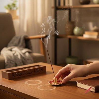 Porte encens au centre de la table