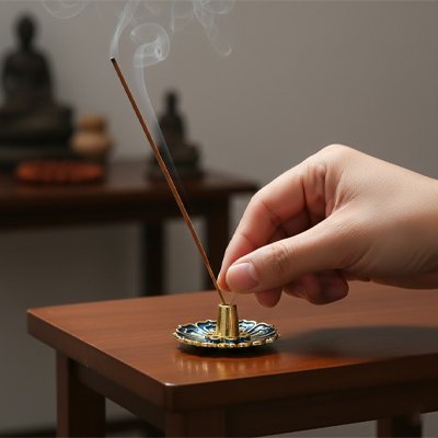 Porte encens avec baton penché