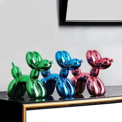 sculpture forme ballon vert bleu rouge