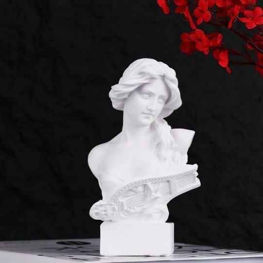 sculptures buste fleur rouge