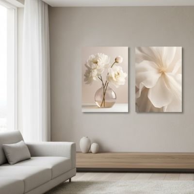 Tableau sur toile deux un avec fleur gros plan