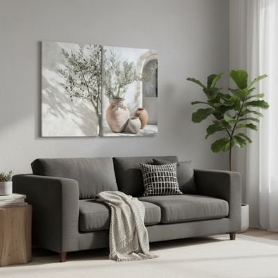 Tableau sur toile mur gris