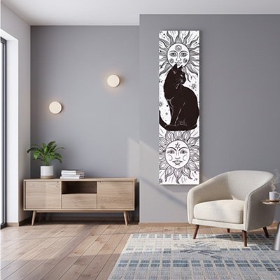 Tableau sur toile sur mur bleu